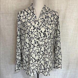 NWOT Talbots heart-print camp shirt
